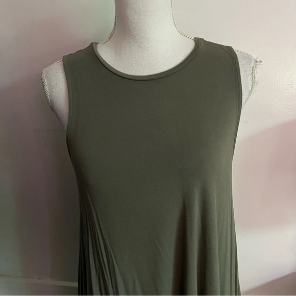 American Eagle Outfitters • Soft and Sexy Olive Green Swing Dress - Picture 2 of 5